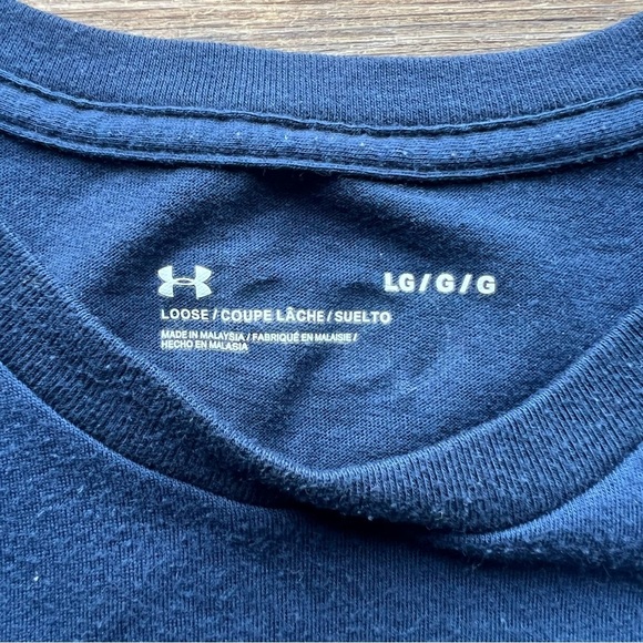 Under Armour Mens Navy Fast Left Chest Shirt Sleeve Tee Casual Size Large - Picture 2 of 5
